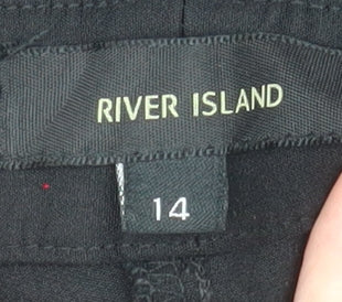 River Island Women’s Black Size 14 Cropped Slim Trousers