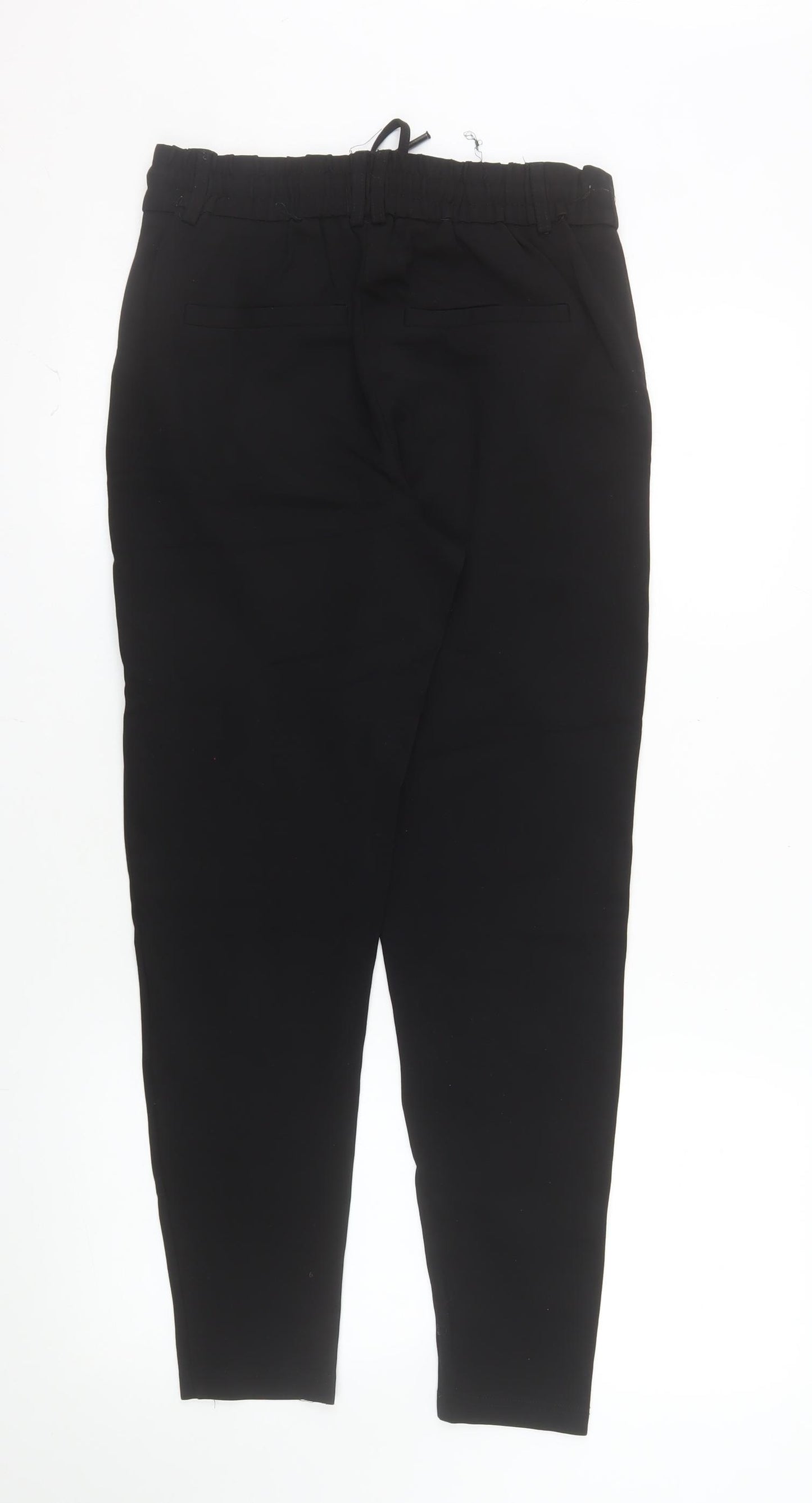 ONLY Womens Black Tapered Drawstring Trousers L 34 Waist