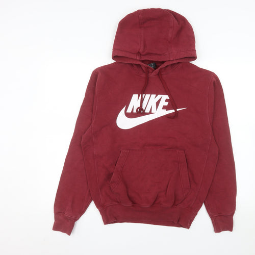 Nike Men's Red Pullover Hoodie XS Graphic Sports Fleece