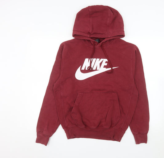 Nike Men's Red Pullover Hoodie XS Graphic Sports Fleece