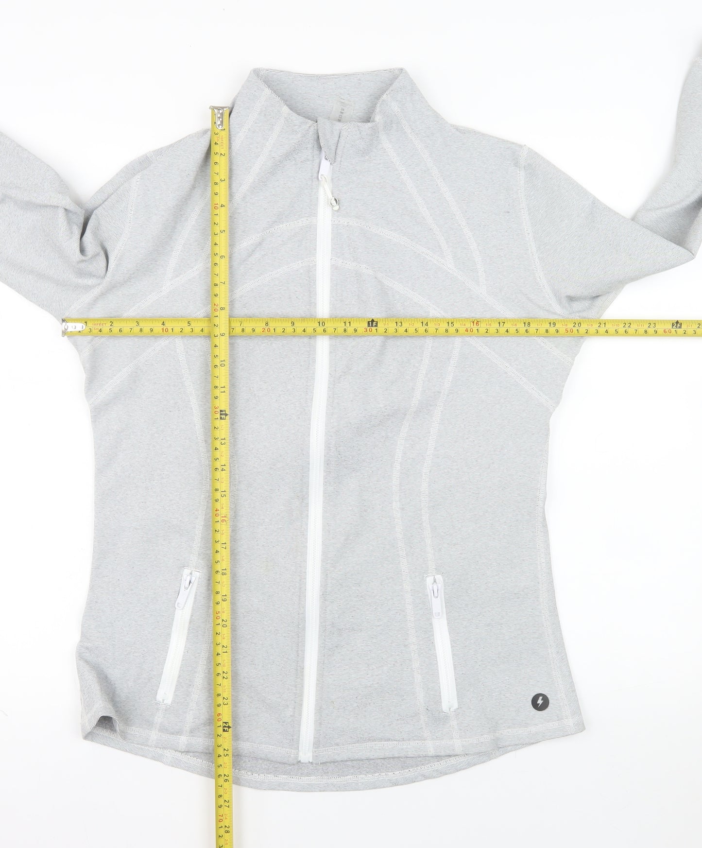 Powercut Women's Grey Full Zip Lightweight Jacket UK 14