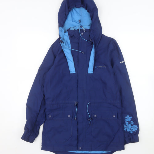 Portwest Women Blue Size 8 Hooded Parka Jacket Waterproof Lined