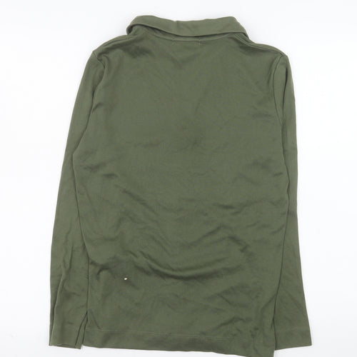 Punto Roma Women’s Green Collared Polo Top Size M Long Sleeve
