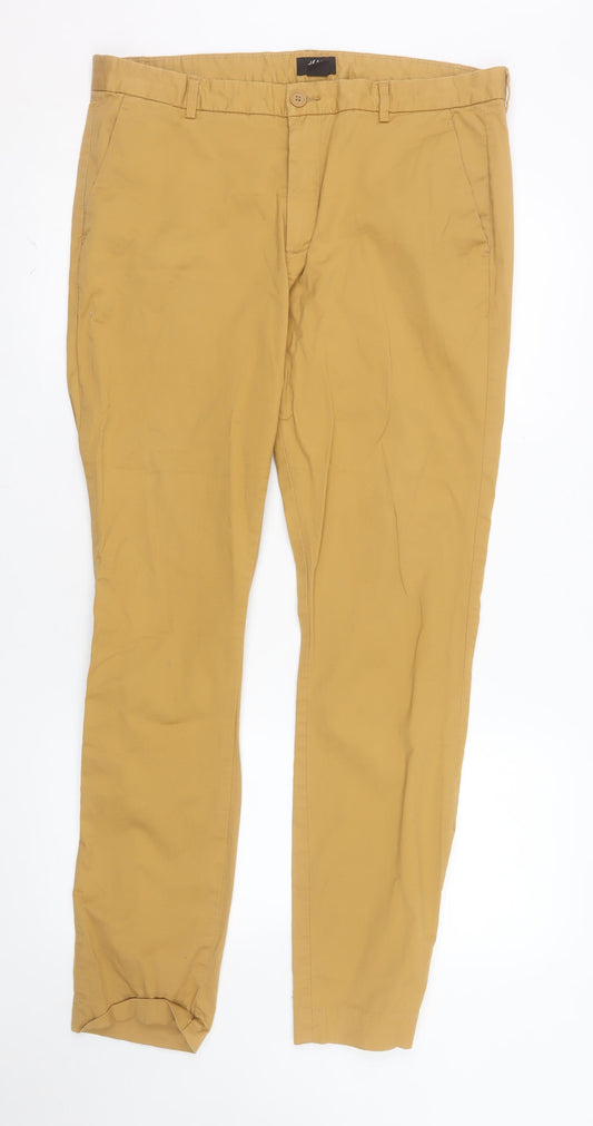 H&M Womens Beige Slim Fit Chino Trousers Size 16