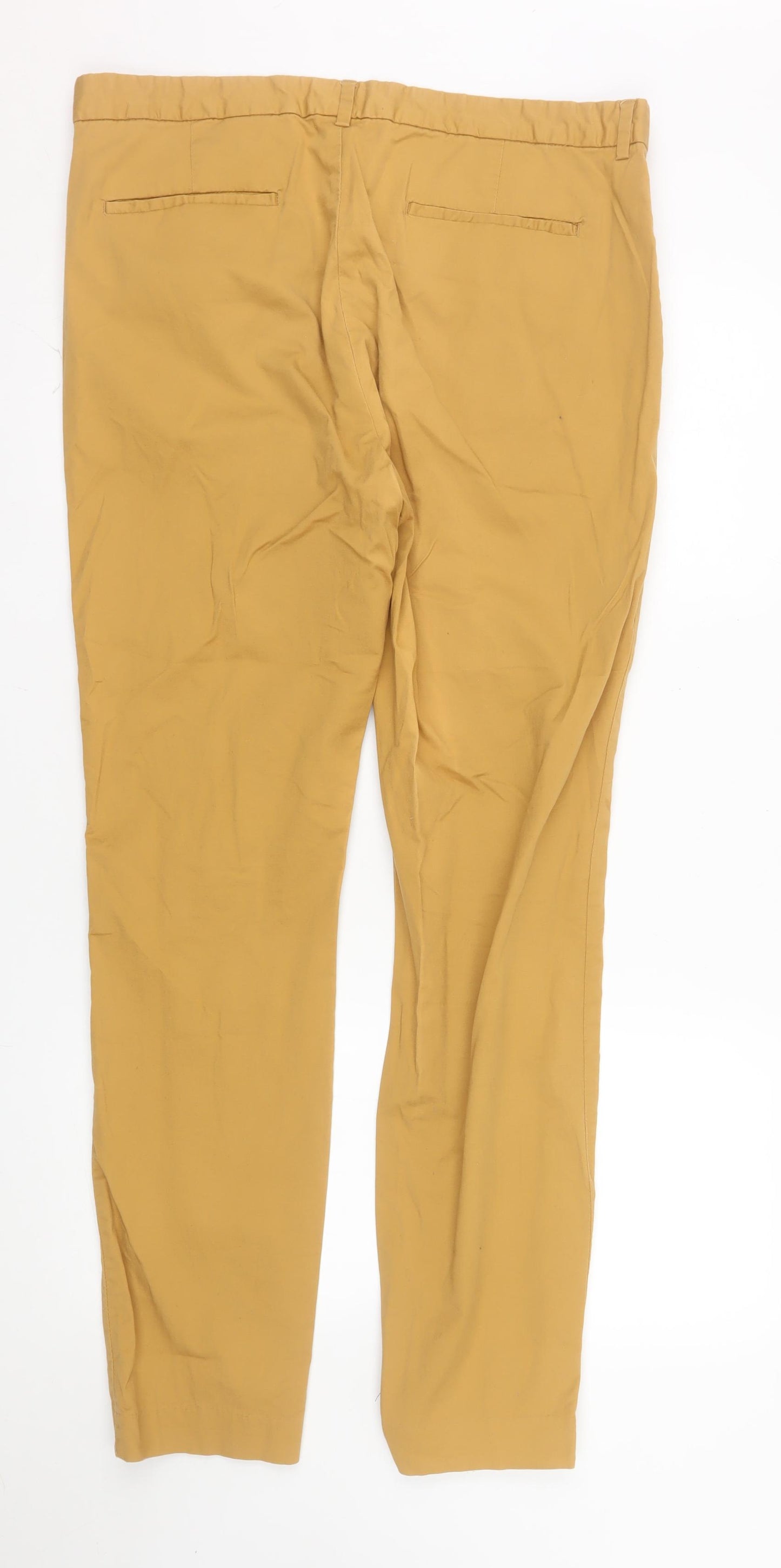 H&M Womens Beige Slim Fit Chino Trousers Size 16