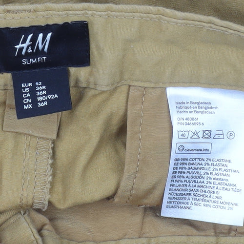 H&M Womens Beige Slim Fit Chino Trousers Size 16