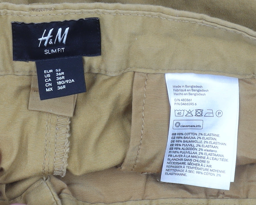 H&M Womens Beige Slim Fit Chino Trousers Size 16