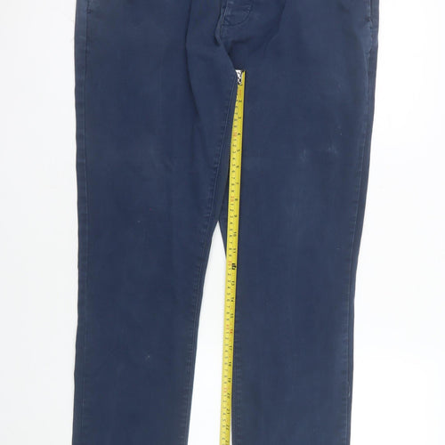 Next Men Blue Chino Trousers 36W 33L Cotton Blend Casual
