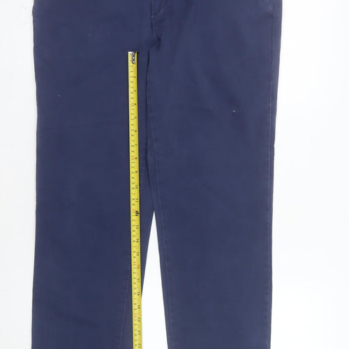 F&F Mens Blue Cotton Chino Trousers Size 36/32 Regular Fit