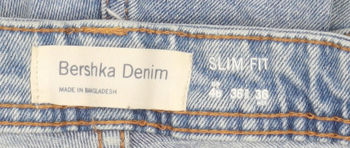 Bershka Denim Men Blue Slim Fit Light Wash Jeans 36W 36L