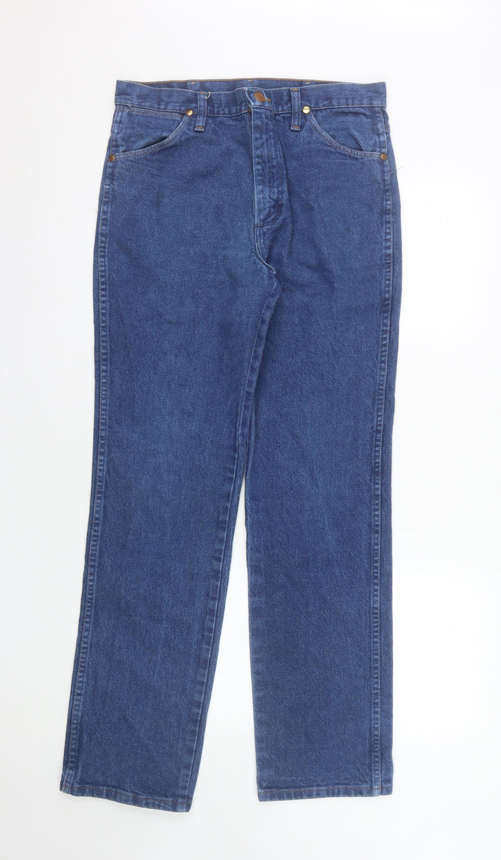 Wrangler Men's Blue 32x32 Regular Fit Straight Denim Jeans