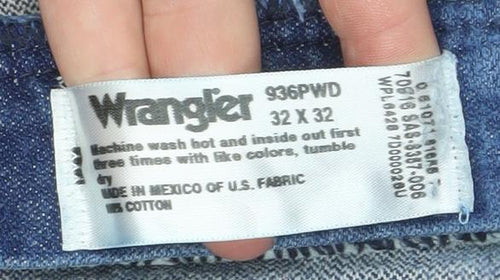Wrangler Men's Blue 32x32 Regular Fit Straight Denim Jeans