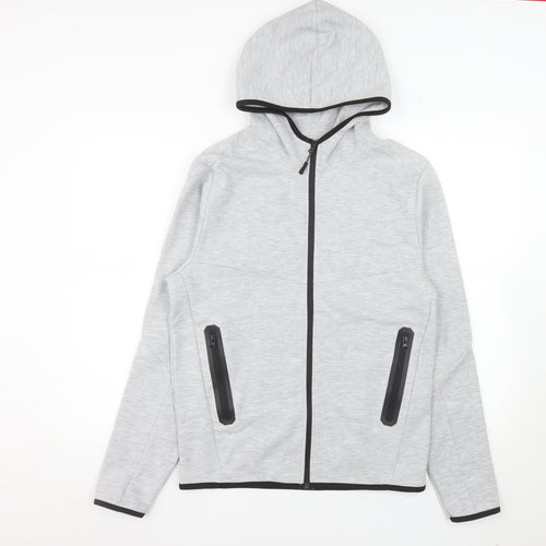 Jack & Jones Men's Grey Hooded Full Zip Jacket Size S