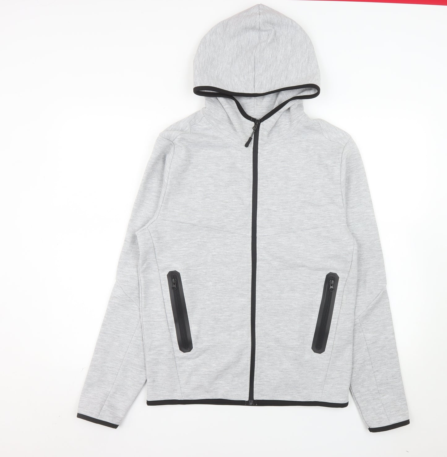 Jack & Jones Men's Grey Hooded Full Zip Jacket Size S