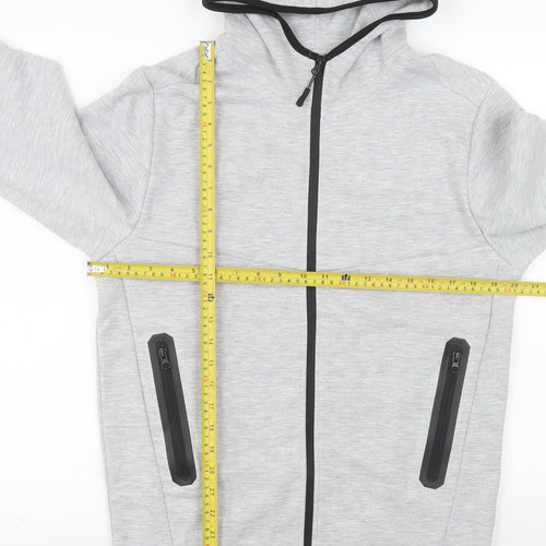 Jack & Jones Men's Grey Hooded Full Zip Jacket Size S
