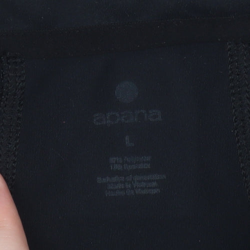 Apana Women's Black Full Zip Activewear Track Jacket Size L