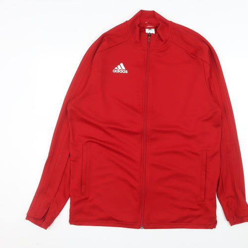 Adidas Men’s Red Full Zip Sports Jacket Size L Regular Fit