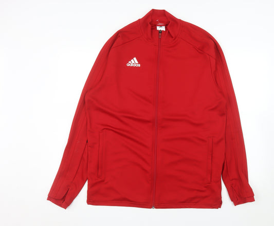 Adidas Men’s Red Full Zip Sports Jacket Size L Regular Fit