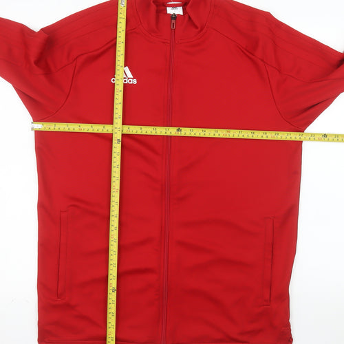 Adidas Men’s Red Full Zip Sports Jacket Size L Regular Fit