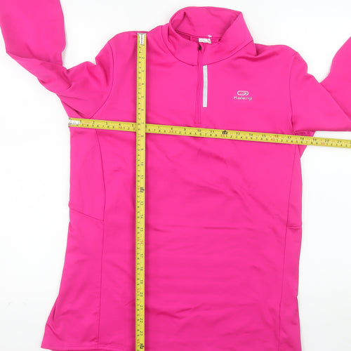 Kalenji Women's Pink Half Zip Long Sleeve Running Sweatshirt UK 16