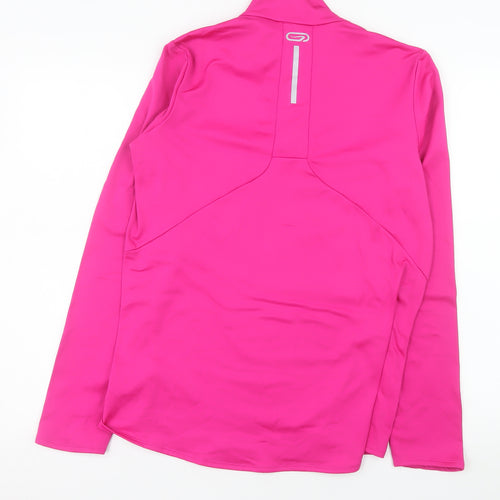 Kalenji Women's Pink Half Zip Long Sleeve Running Sweatshirt UK 16