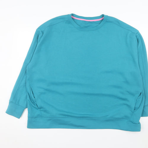 Dunnes Stores Women Teal XXL Pullover Sweatshirt Polyester Blend