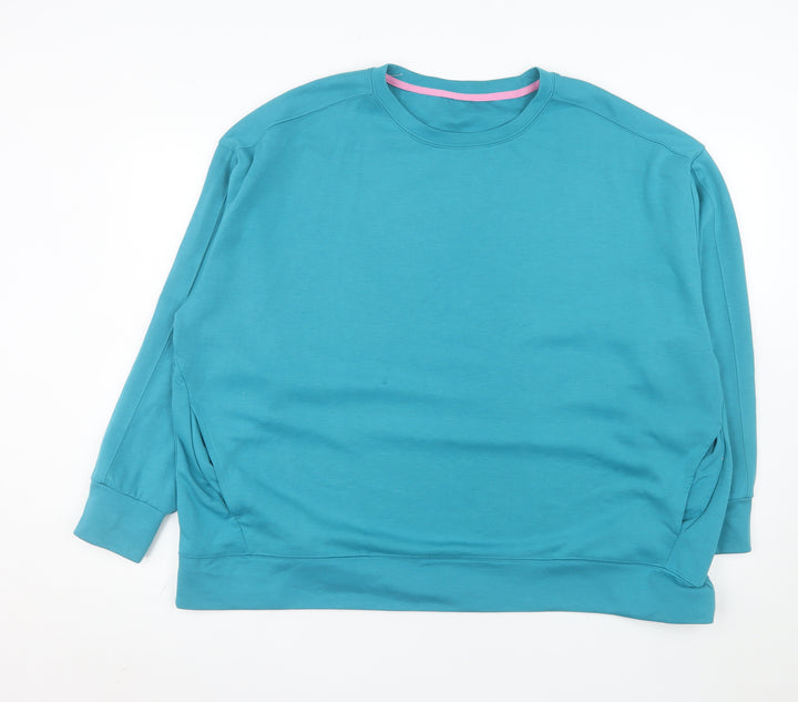 Dunnes Stores Women Teal XXL Pullover Sweatshirt Polyester Blend
