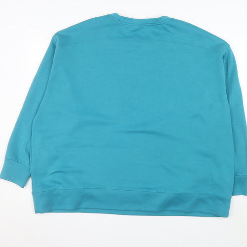 Dunnes Stores Women Teal XXL Pullover Sweatshirt Polyester Blend