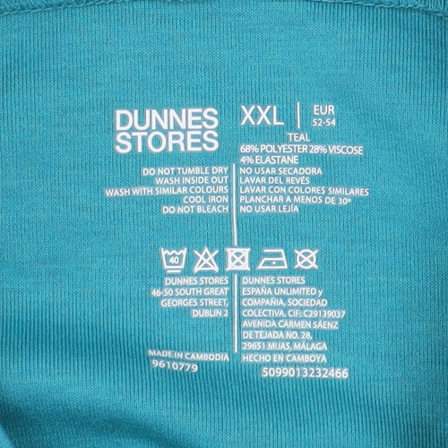 Dunnes Stores Women Teal XXL Pullover Sweatshirt Polyester Blend