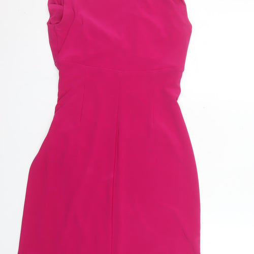 Ralph Lauren Women’s Pink Sheath Sleeveless V-Neck Knee Dress Size 2