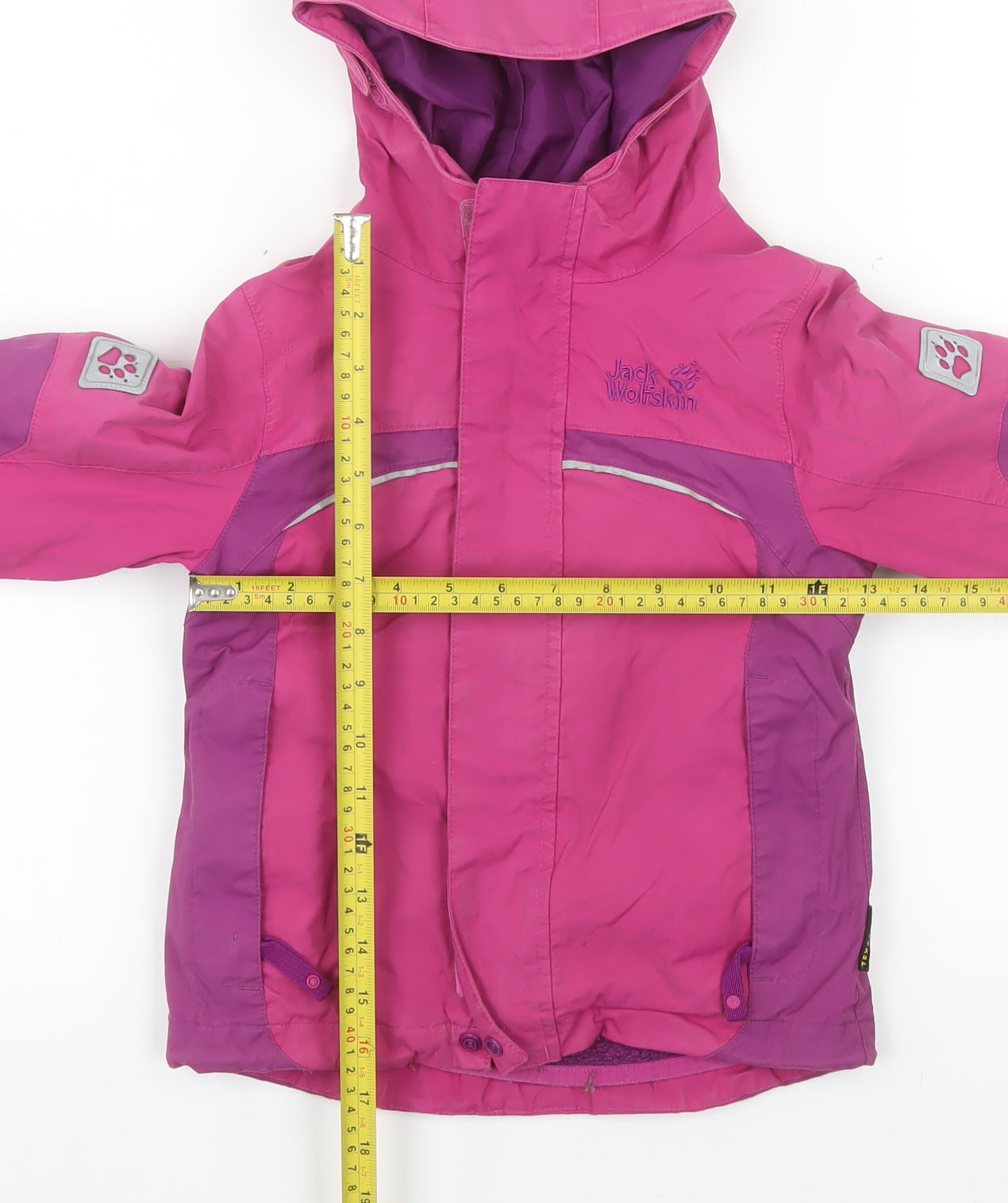 Jack Wolfskin Girls Pink Waterproof Hooded Parka Jacket - 4 Years