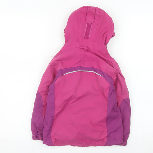 Jack Wolfskin Girls Pink Waterproof Hooded Parka Jacket - 4 Years