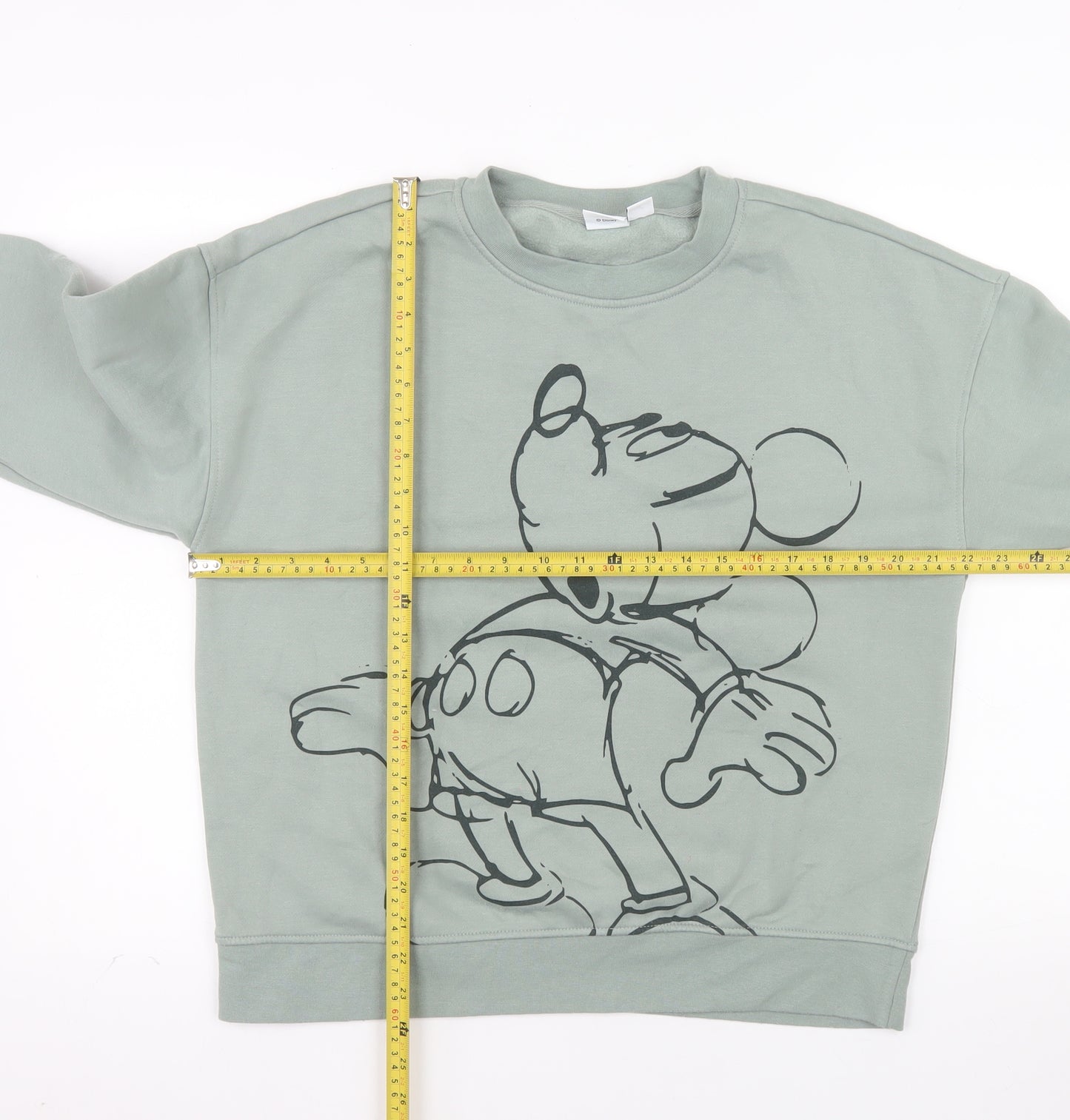 Primark Disney Women Green Mickey Mouse Sweatshirt Size S 10/12