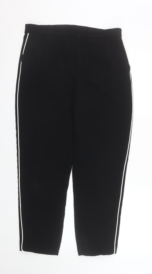 Dunnes Women Black Size 12 Stretch Stripe Trousers