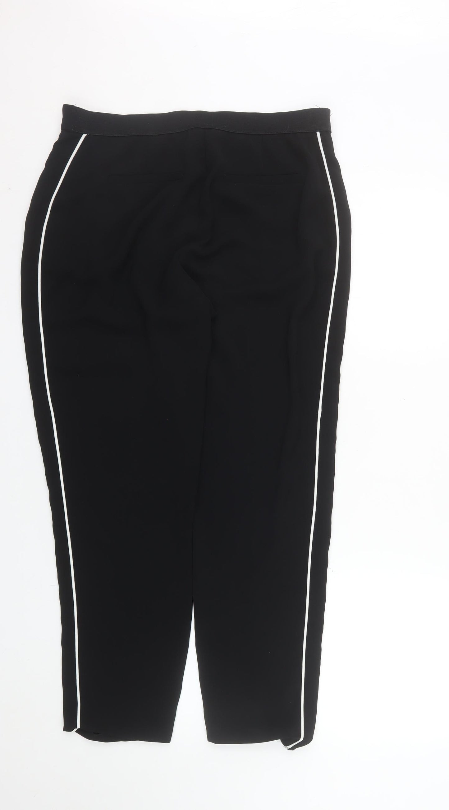 Dunnes Women Black Size 12 Stretch Stripe Trousers