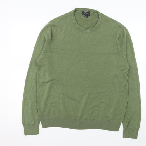F&F Men’s Green XL Crew Neck Acrylic Knit Jumper