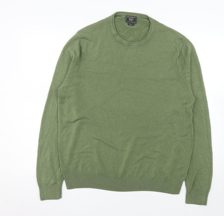 F&F Men’s Green XL Crew Neck Acrylic Knit Jumper
