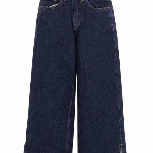 Primark Girls Blue Wide-Leg Jeans 9-10 Years Cotton Denim Casual