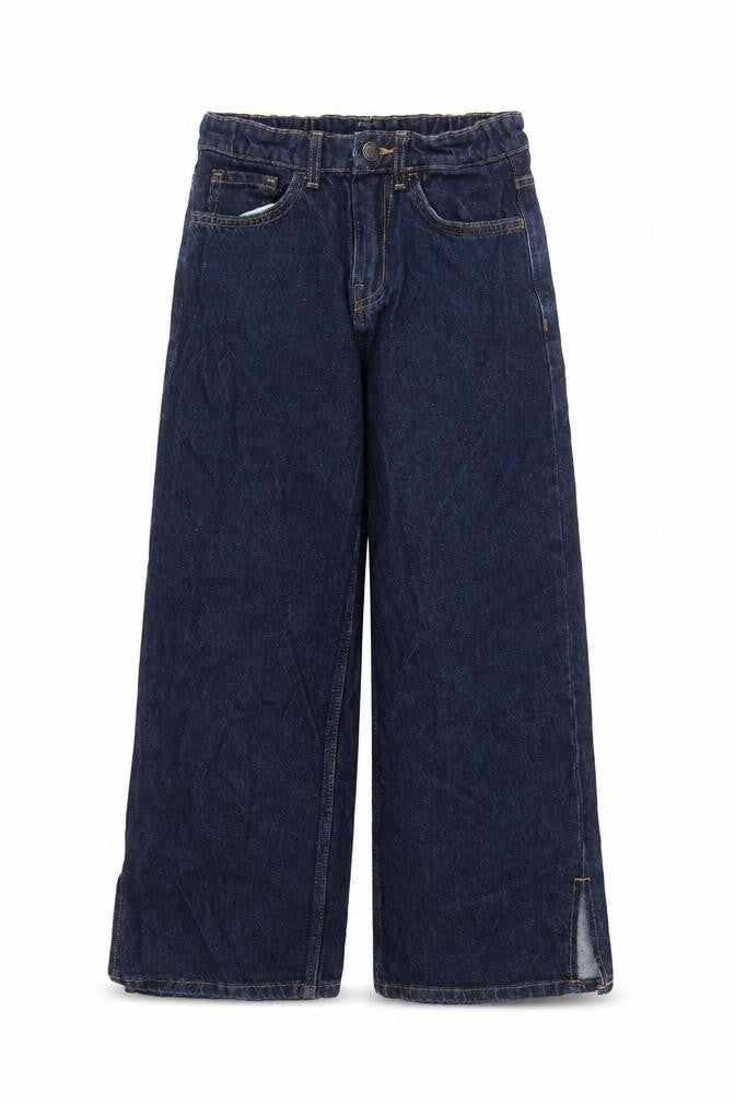 Primark Girls Blue Wide-Leg Jeans 9-10 Years Cotton Denim Casual