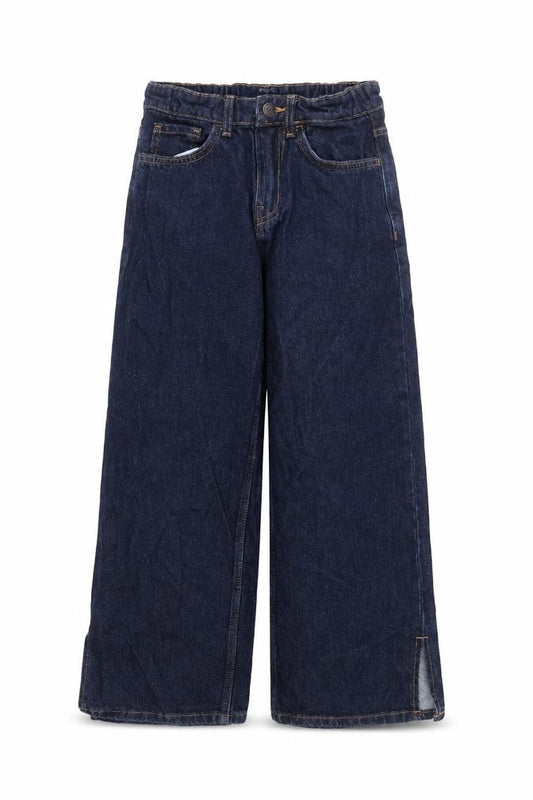 Primark Girls Blue Wide-Leg Jeans 9-10 Years Cotton Denim Casual