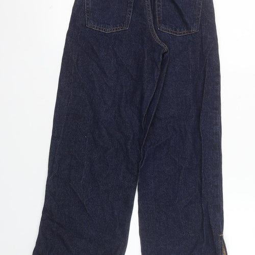 Primark Girls Blue Wide-Leg Jeans 9-10 Years Cotton Denim Casual