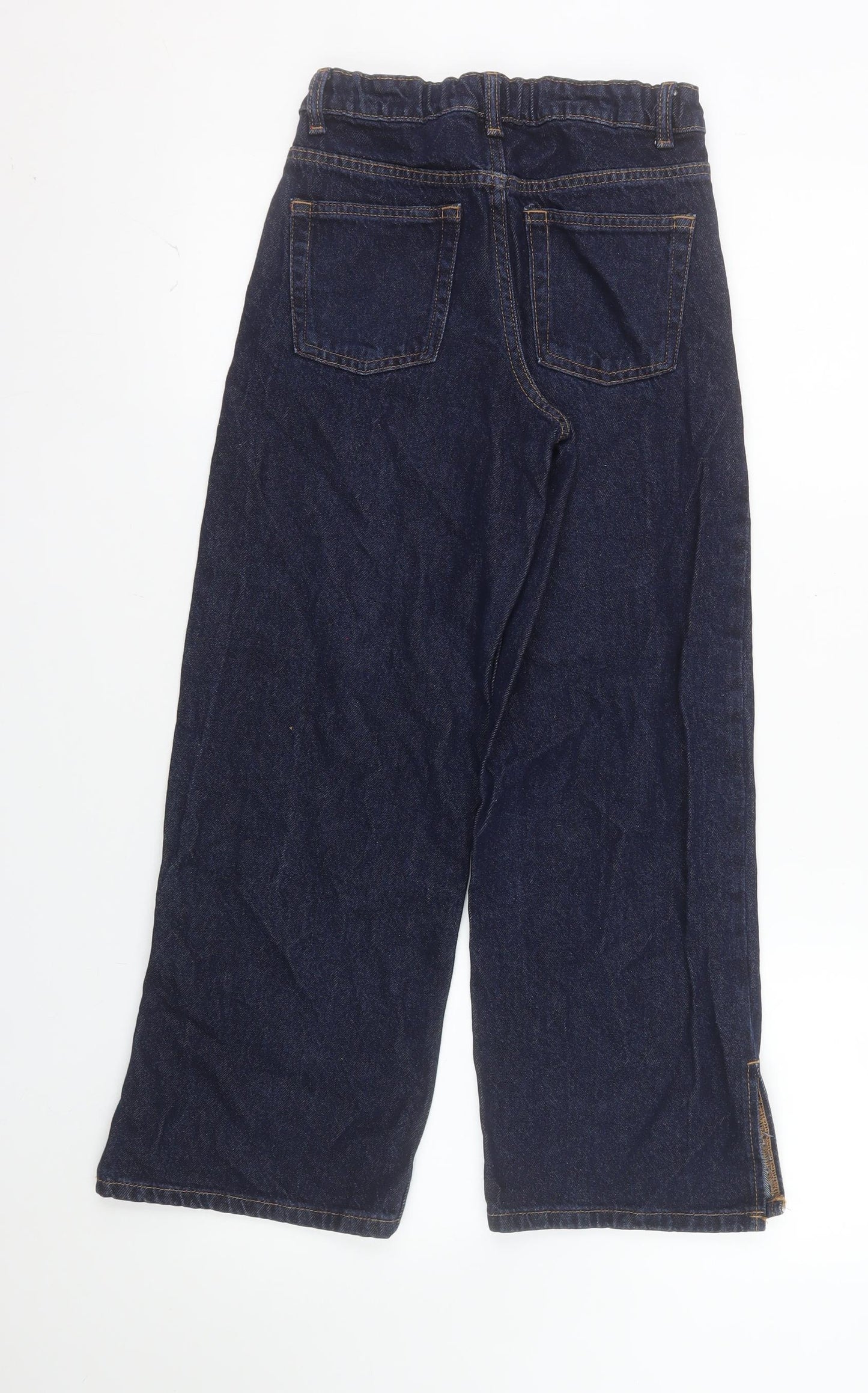Primark Girls Blue Wide-Leg Jeans 9-10 Years Cotton Denim Casual