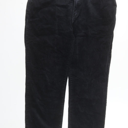 Marks and Spencer Women's Black Corduroy Stretch Chino Trousers Size 16