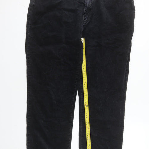 Marks and Spencer Women's Black Corduroy Stretch Chino Trousers Size 16