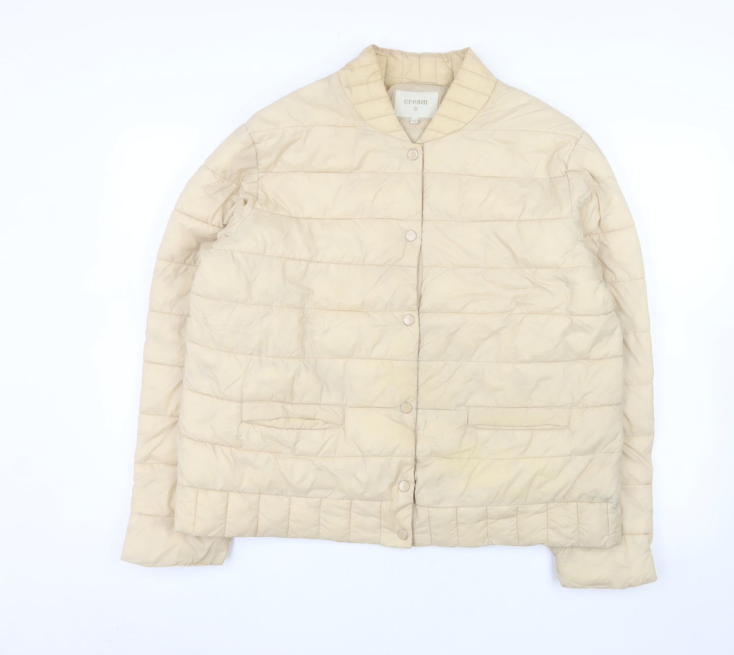 Cream Womens Beige Size 14 Quilted Lightweight Puffer Jacket