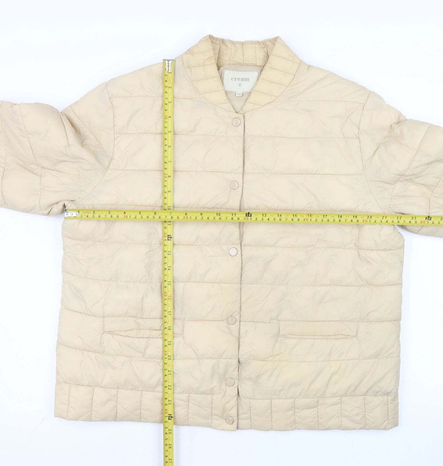 Cream Womens Beige Size 14 Quilted Lightweight Puffer Jacket