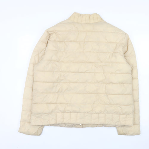 Cream Womens Beige Size 14 Quilted Lightweight Puffer Jacket