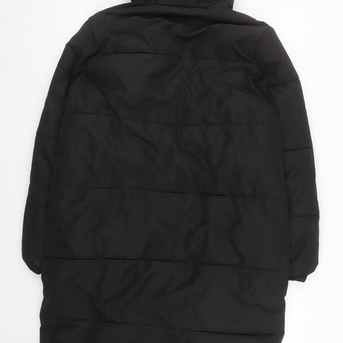 Dunnes Stores Mens Black Long Puffer Coat Hooded Size S