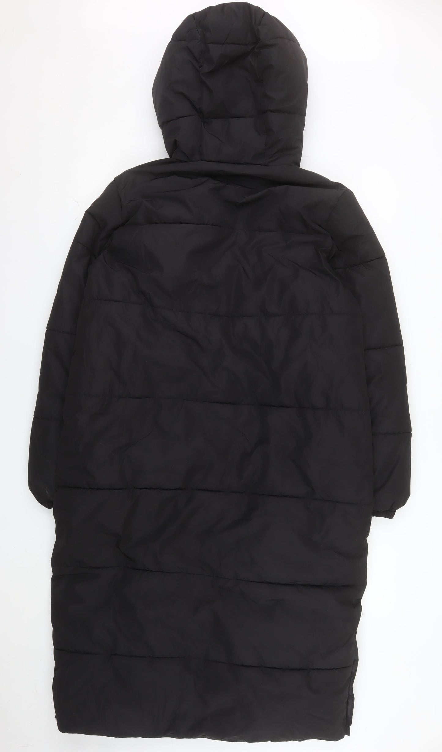 Dunnes Stores Mens Black Long Puffer Coat Hooded Size S