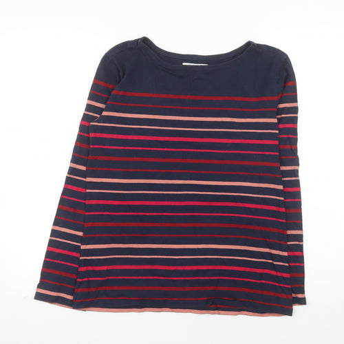 Seasalt Women’s Navy Multicoloured Striped Long Sleeve Sailor Shirt UK 10 Organic Cotton
